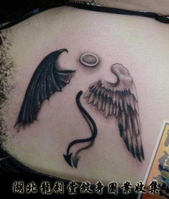 恶魔与天使翅膀纹身图片