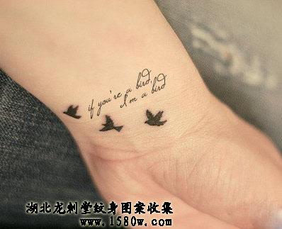 小鸟纹身手腕纹身手部纹