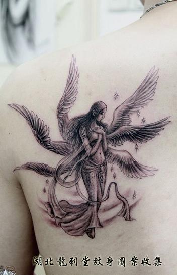 六翼天使纹身图案
