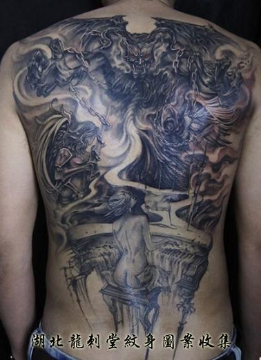 恶魔与天使纹身图案